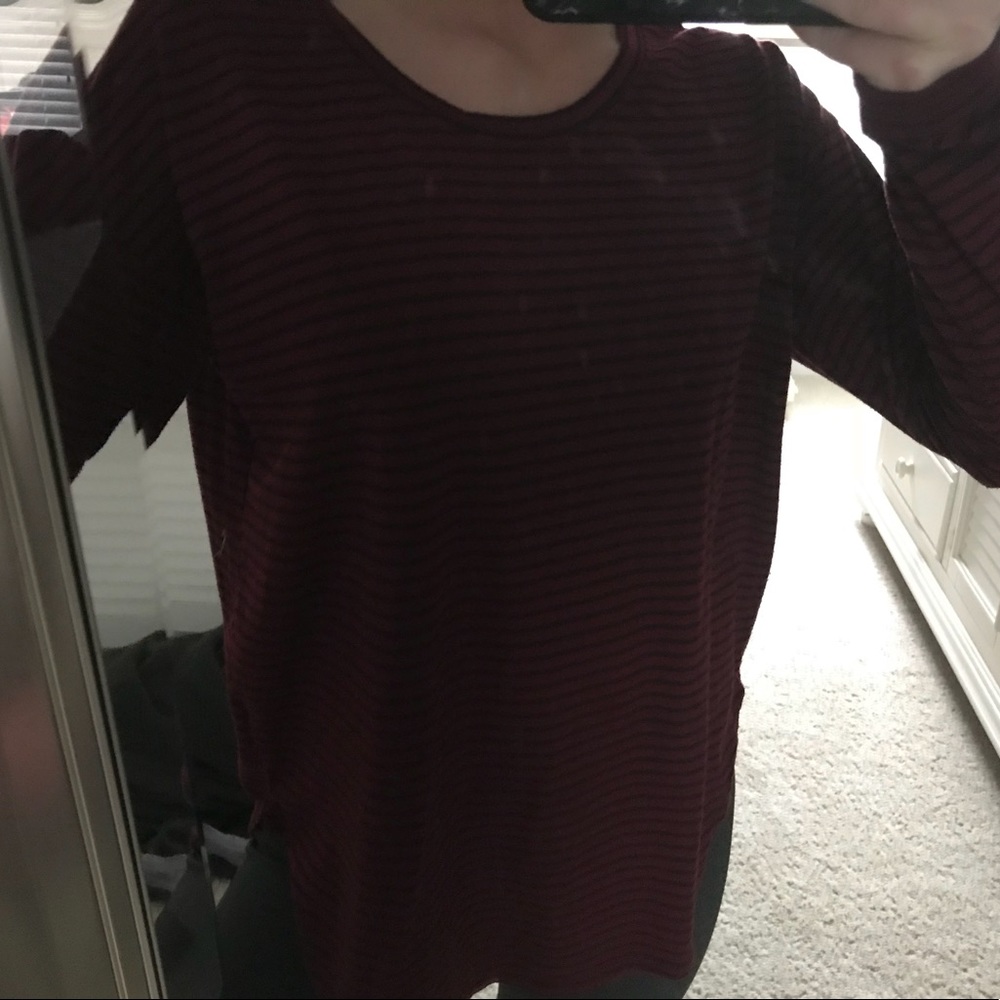 Long sleeve red and black striped